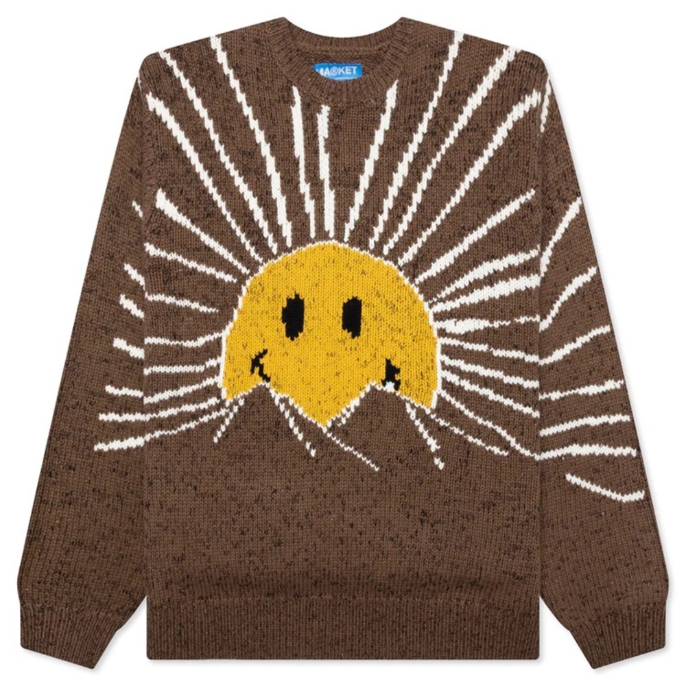 MARKET SMILEY SUNRISE KNIT SWEATER - ACORN